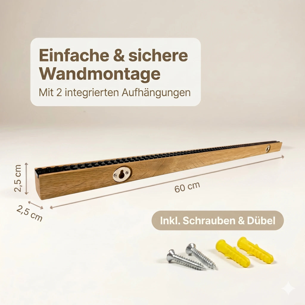 lego aufbewahrung wand Wandregal für LEGO Minifiguren 60,8 cm, Eiche