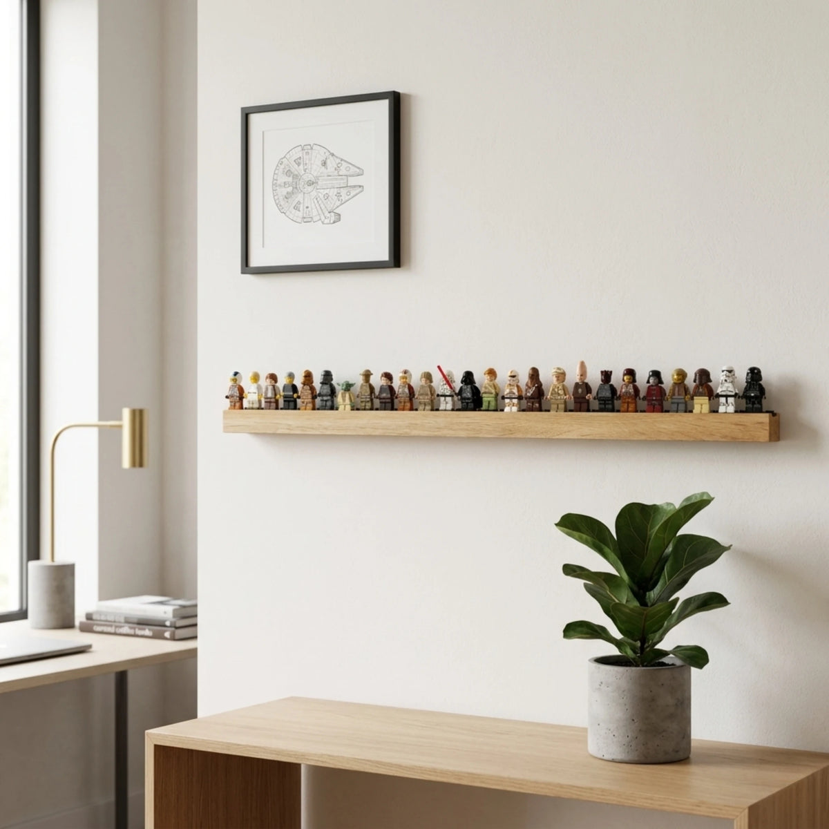 Minifiguren Display aus Massivholz für Wohnzimmer, Kinderzimmer oder Büro | FigurenGalerie LINE