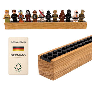 Regal FigurenGalerie Podest LINE für LEGO Minifiguren aus Eiche –  fein geschliffen & geölt