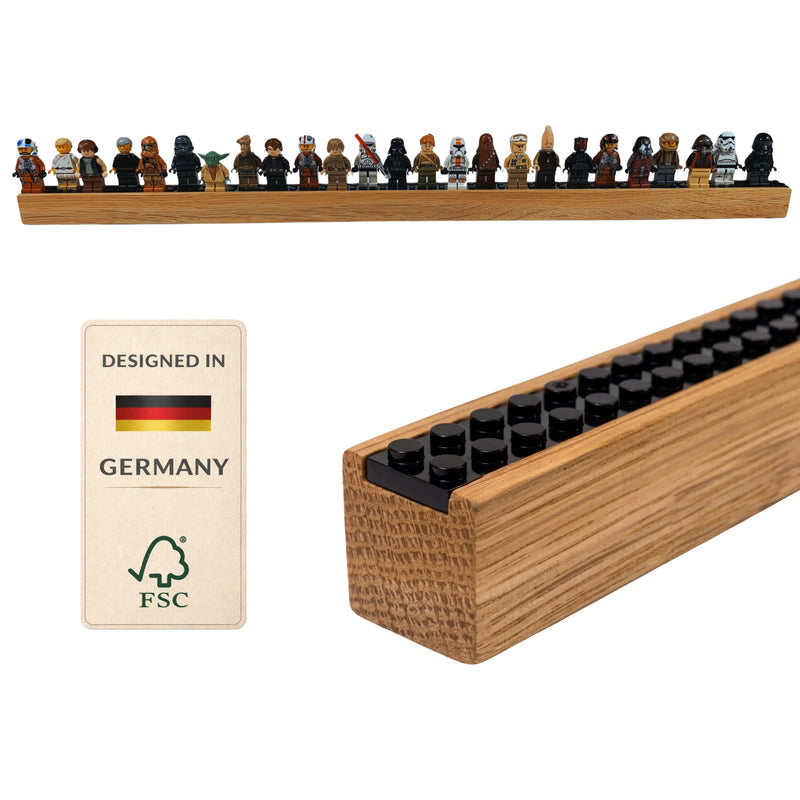 lego aufbewahrung wand Wandregal für LEGO Minifiguren 60,8 cm, Eiche